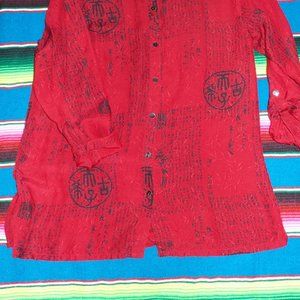 Chico's Red & Black Blouse Size 2